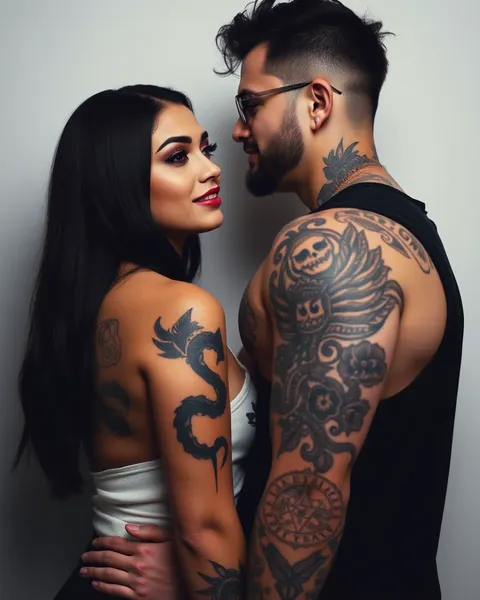 Conceptions de tatouages "lui" et "elle" pour les couples